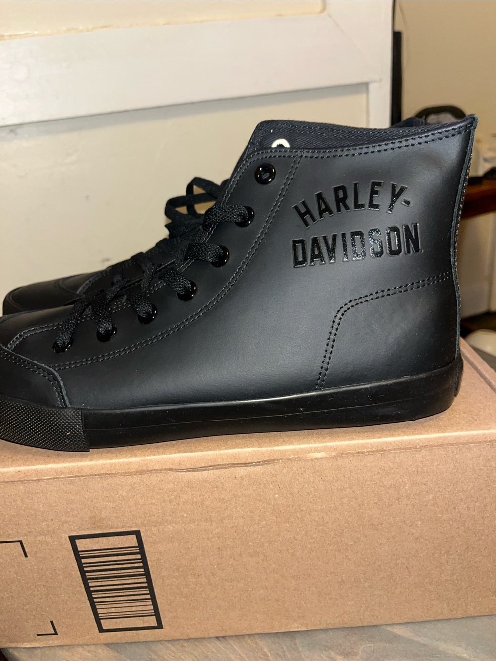 Harley-Davidson Men's Matte Black High-Top Sneaker